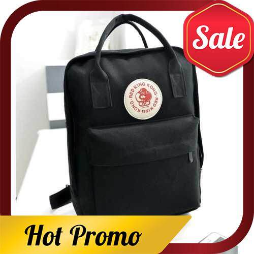 Fashion Multi-functional Shoulder Bag Canvas Handbag Large Capacity Casual Backpack for Students Girls (black)