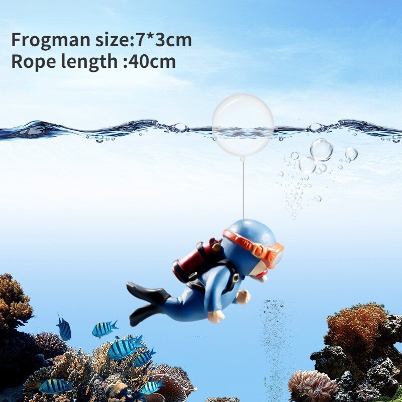 Cute Aquarium Floating Decoration Diver Magic Fairy Moon Animal Figure Underwater Ornament Landscape Fish Tank Accessories - 3
