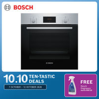 [NEW] Bosch Series 2 60cm Stainless Steel Built-in Oven (66L) with 3D Hotair and Pop-out Knobs - HBF512BS1H