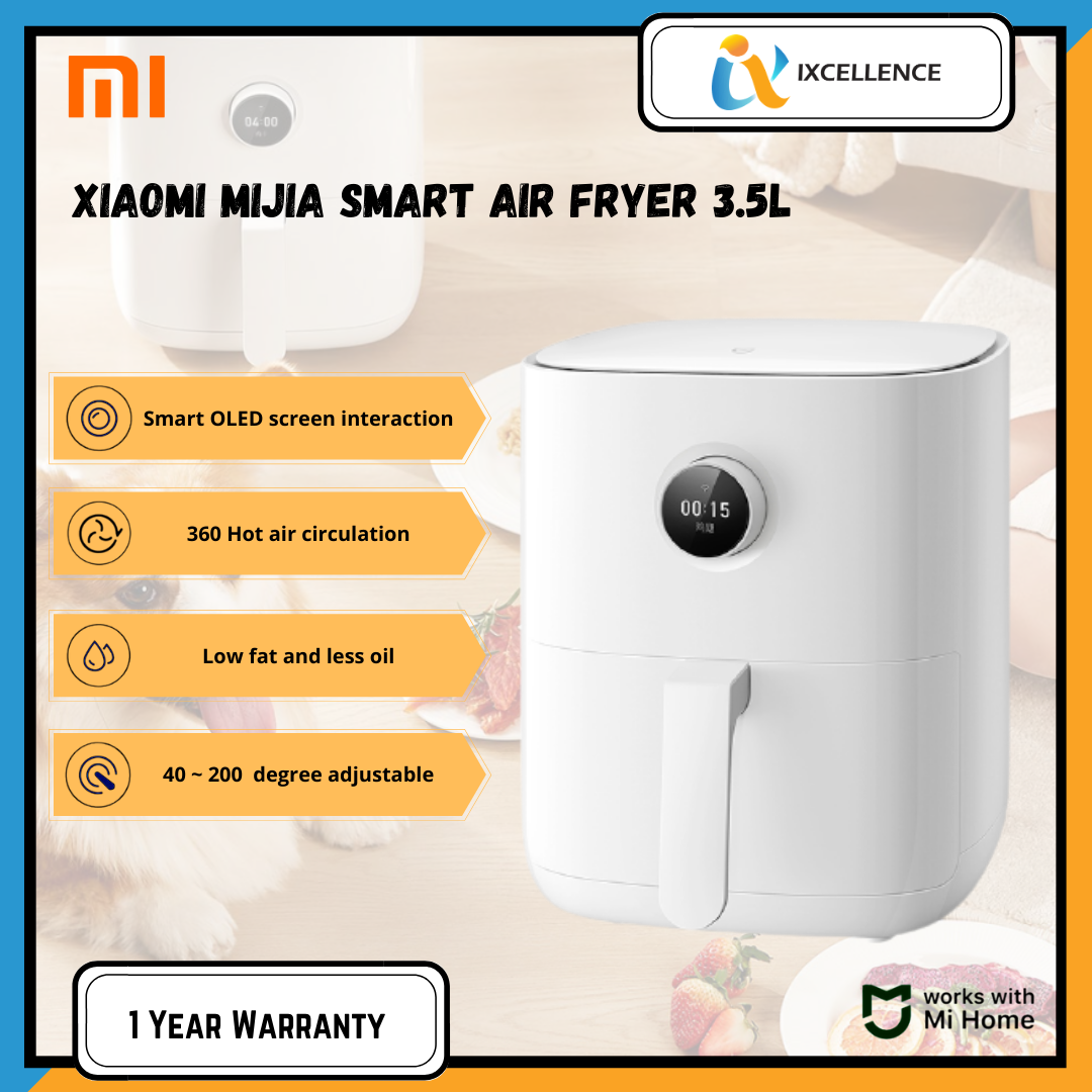 [IX] Xiaomi Mijia Smart Electric Air Fryer 3.5L 360  Baking Oil Free OLED Display Support Mijia App Control MAF01