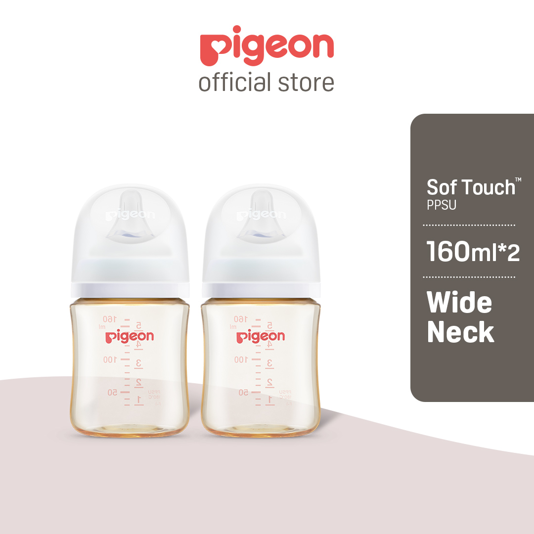 [Bundle Deal] Pigeon SofTouch™ Wide-Neck BPP PPSU Nursing Bottle 160ml/240ml