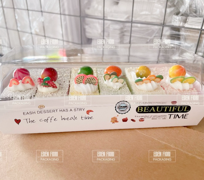[5 Set] Long Bakery Box Sandwich Box Rectangle Cake Paper Box | Food Box | Packaging cake | Kotak Kek Sandwich