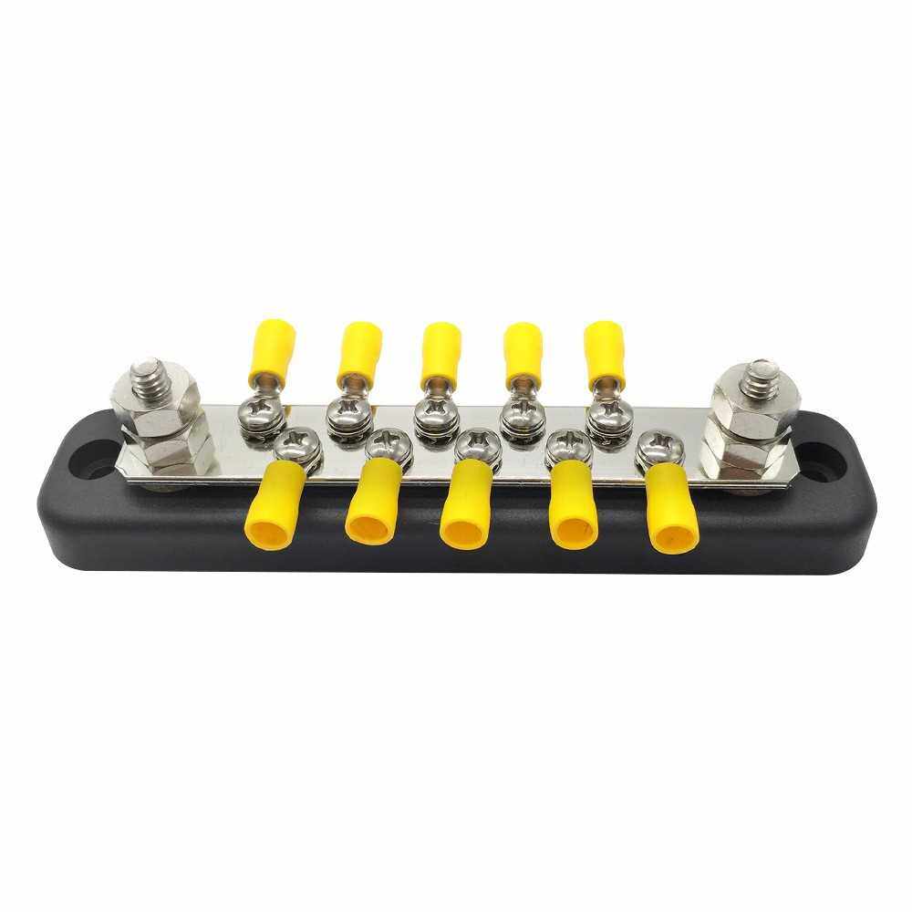 10 Screw Terminal Ground Distribution Block kits Line Buss Bar DC 150A