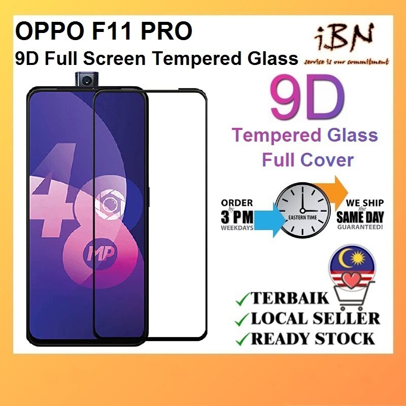 9D Full Cover Tempered Glass for OPPO F11 PRO / F9 / F7 / F1S