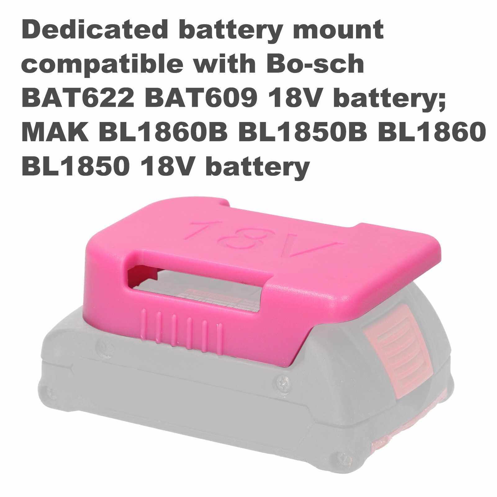 5pcs Lithium-Ion Batteries Storage Bracket Dedicated Battery Clip Battery Mount Dock Holder Replacement for Bo-sch BAT622 BAT609 18V Battery MAK BL1860B BL1850B BL1860 BL1850 18V Battery (Pink)
