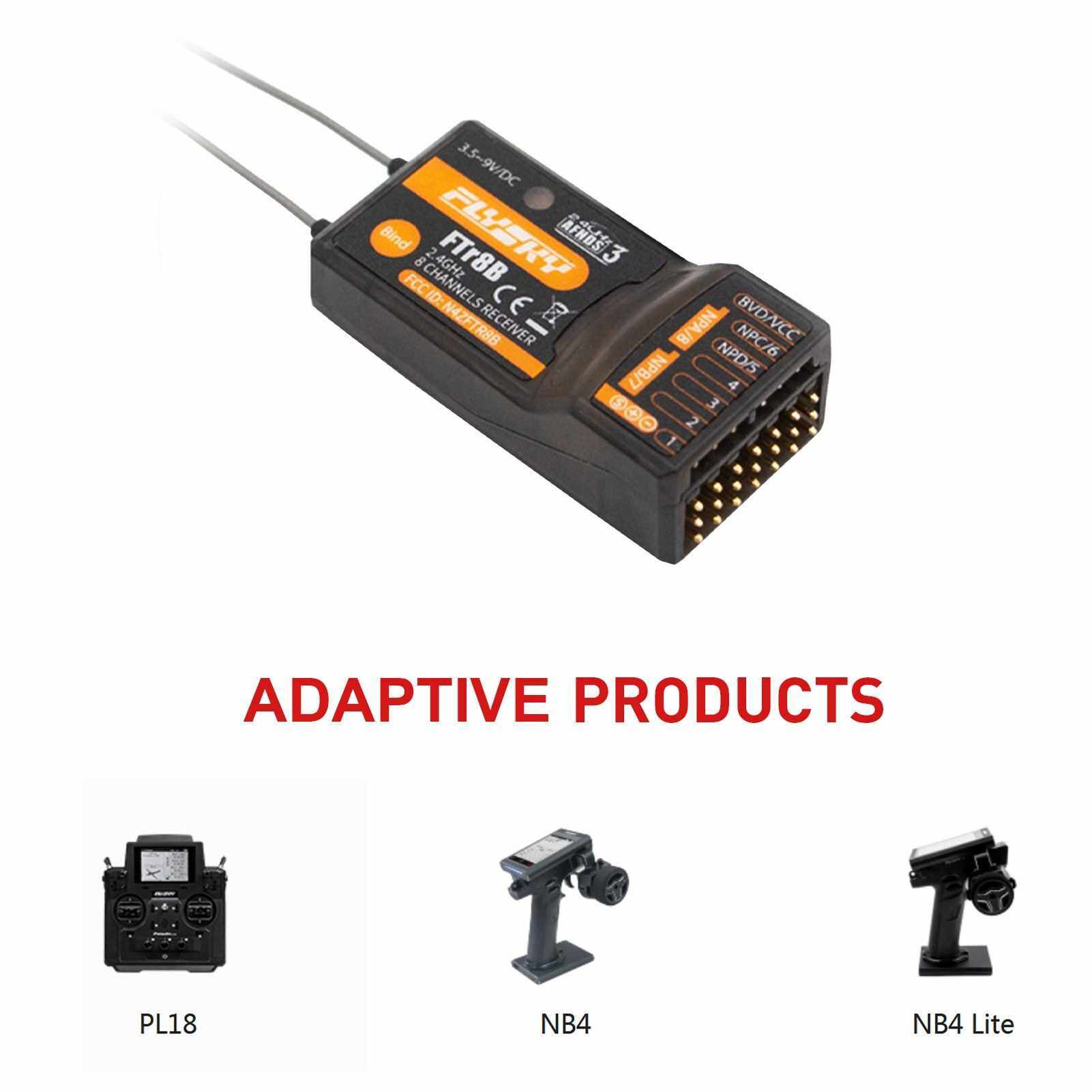 FlySky FTr8B 2.4GHz 8CH Receiver for RC Airplane Helicopter Fixed Wing Glider Engineering Vehicle Drone Dual Antenna PWM/PPM/i.BUS/S.BUS Output Compatible with AFHDS3 Transmitters RF Modules PL18 NB4 (Standard)