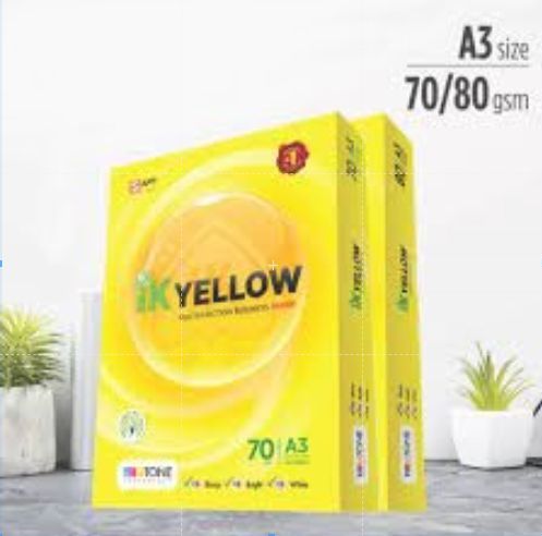 IK YELLOW A3 70GSM (500s) / IK YELLOW A3 80GSM (500s) (READY STOCK) / Kertas A4 / Kertas Putih / Kertas Kosong