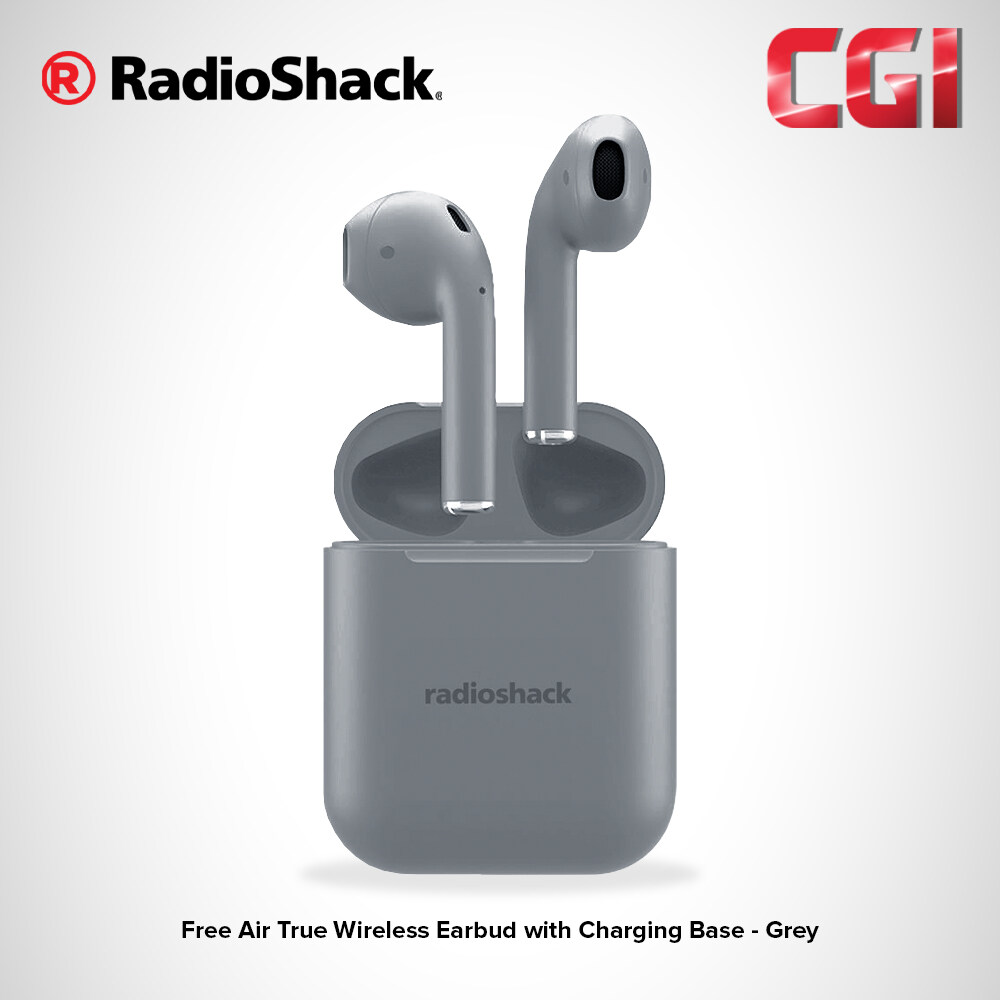 RadioShack Free Air True Wireless Earbud with Charging Base - Grey
