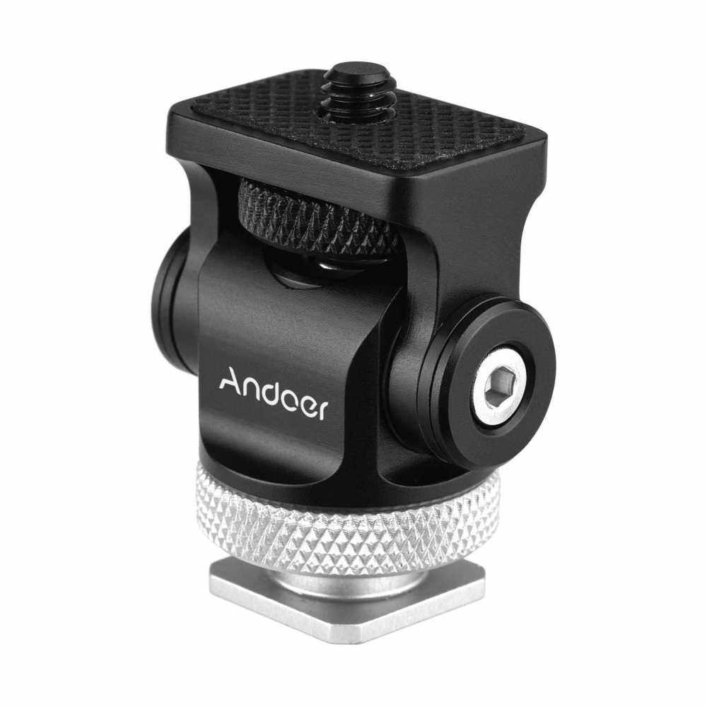Andoer 360 Rotatable Camera Monitor Cold Shoe Mount Adapter Head with 1/4-inch Interface Allen Wrench for Monitor LED Light Microphone Expansion Mounting (White)