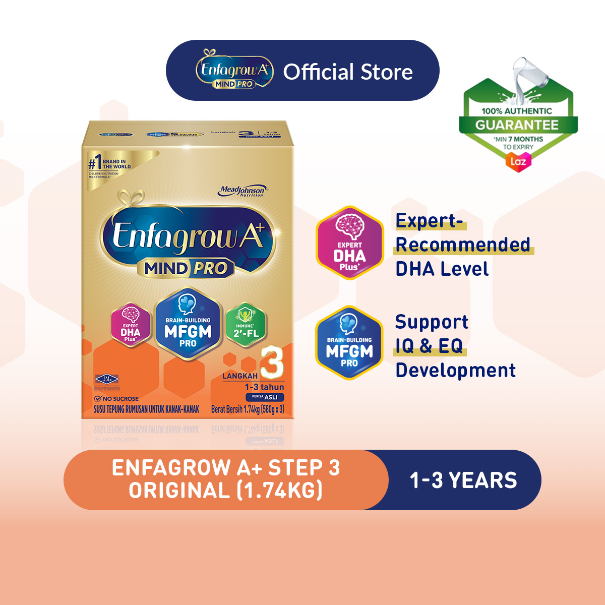 Enfagrow A+ Step 3 (1Y+) Original/ Vanilla Milk Formula Powder (1.74kg)