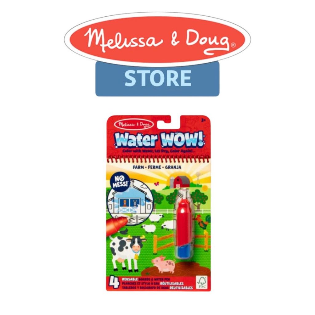 Melissa & Doug Water WOW! Farm- Travel Activity Pad- Age 3-5 Water Colouring Painting Art Toy