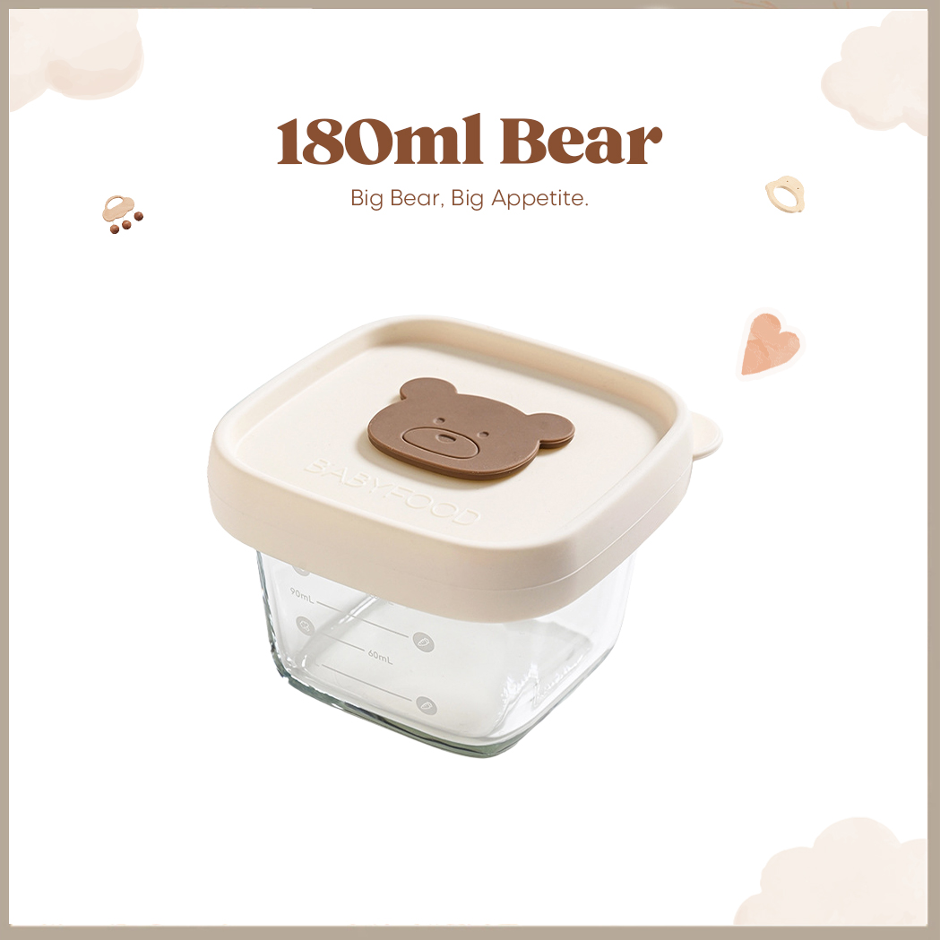 Day One 🍃 Baby Glass Storage Container Steaming Safe Eating Container Thickened Bekas Makanan Bayi