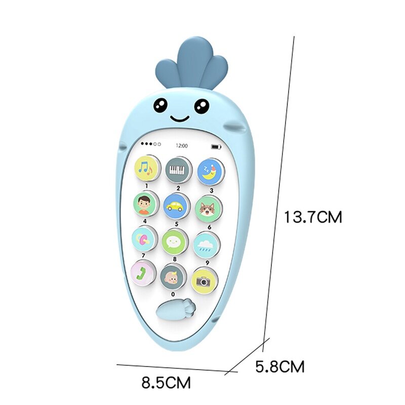 Baby Cell Phone Toy With Silicone Cover Music Lights for Learning and Play Early Education for 0-1 Year Old New Arrival