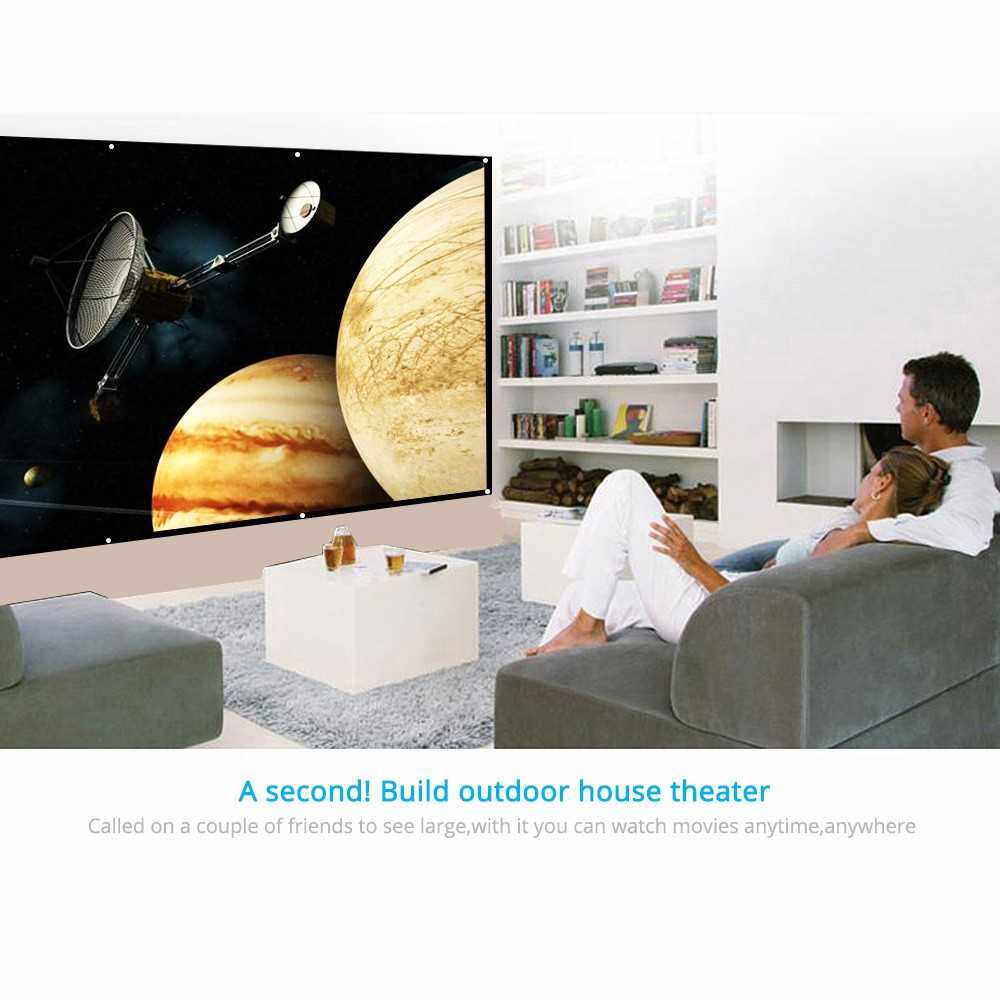 H120 120'' Portable Projector Screen HD 16:9 White 120 Inch Diagonal Projection Screen Foldable Home Theater for Wall Projection Indoors Outdoors (Standard)