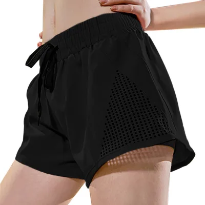 【Hot Sell】 Sport Shorts Women Fitness Clothes Summer Mesh Workout Lulu Running Gym Yoga Shorts For Ladies Elastic Short Pants