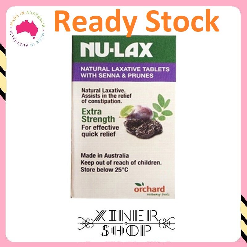 [Import From Australia] [Ready Stock EXP 08/2022] Nulax Natural Laxative Tablets with Senna and Prunes ( 40 Tablets )