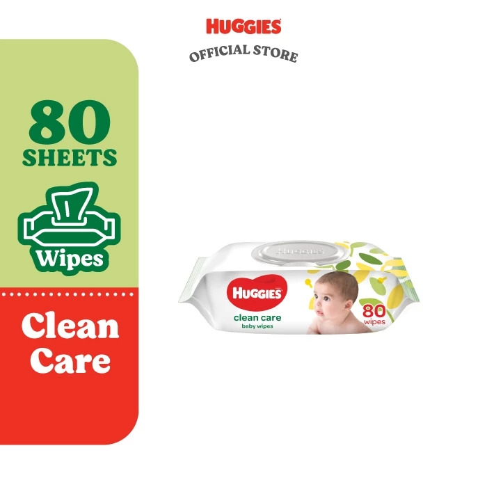 Huggies Baby Wipes Clean Care (80s per pack)( 1 pack / 2packs) 婴儿湿巾清洁护理（80片/包）（1包/2包）