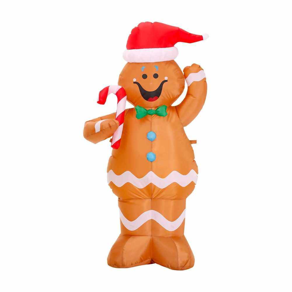 5 Ft LED Waving Gingerbread Man Christmas Holiday Home Decorations LED Lights Outdoors Ornaments Xma