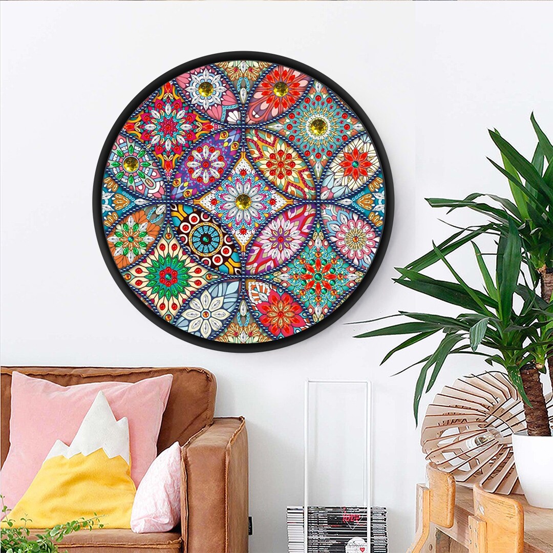 《 Lao mới de khung ảnh 》 mới đến Mandala bức tranh Kim Cương Tranh thêu kim cương Tranh thêu chữ thậ