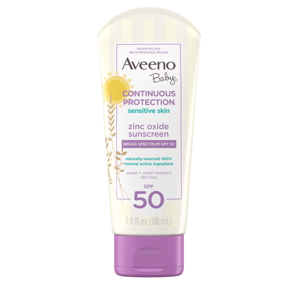 [ iiMONO ] Aveeno Baby Kids Continuous Protection Zinc Oxide Mineral Sunscreen Lotion | Stick Broad Spectrum SPF 50