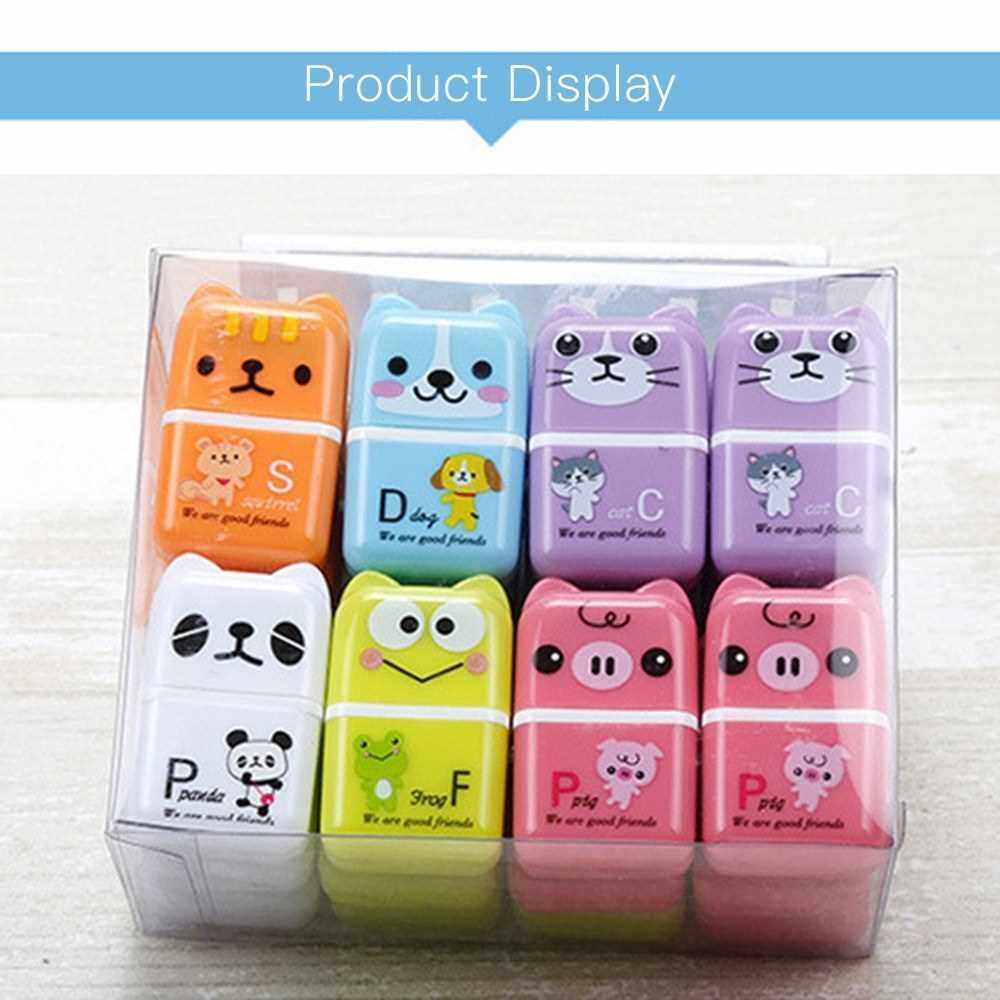 6pcs Cute Animal Pencil Eraser Cartoon Small Roller Erasers Rubber ...