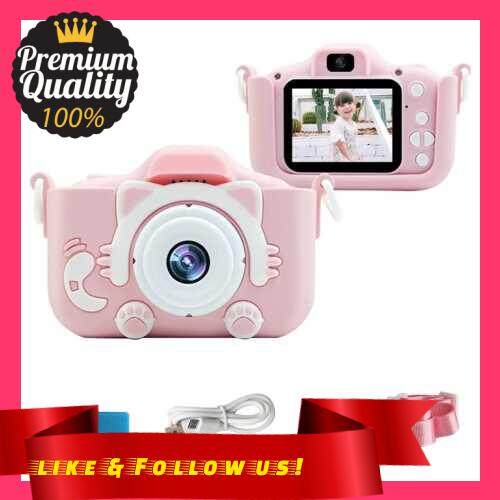 People\'s Choice Portable Children Digital Camera 20MP 1080P HD Video Camera Camcorder Cute Rechargeable Selfie Camera with 1.9 Inch Screen 32GB Memory Card Support Games Outdoor Photography Birthday Christmas Gift for Children Girls Boys Age 3-10 (Pink)