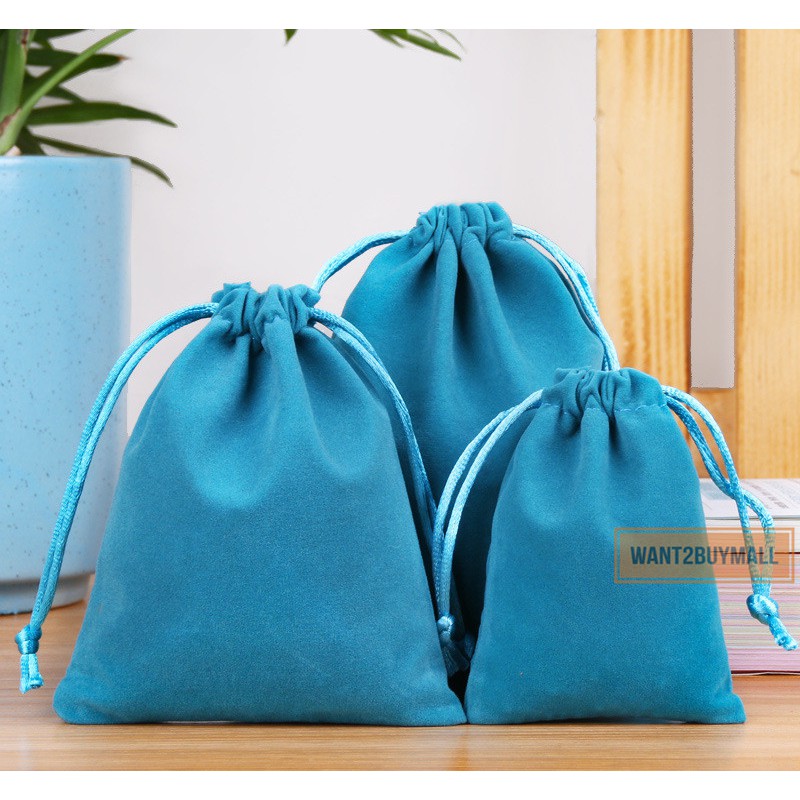 🇲🇾 🏆 Drawstring Drawstring Velvet Bag Jewelry Bag Ornaments Lucky Storage Beam Mouth Small Pouch Beg Emas Uncang Bag Gift