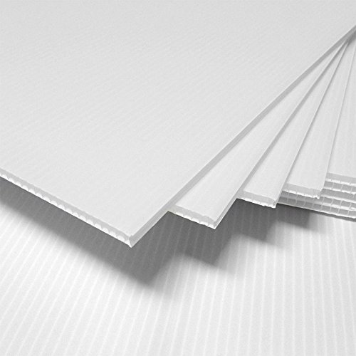 5mm thk PP Corrugated Board 220cm x 50cm x 1 pc/PP Hollow Straw Board / Plastic Board/ Polyplast / Flute / Impra Board / Stationery / Art Living White