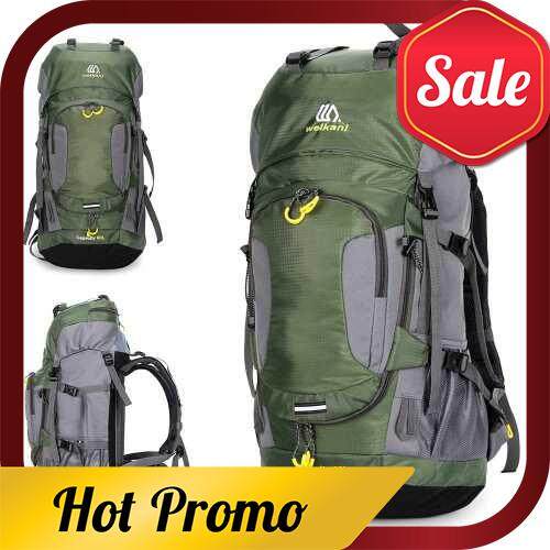 60L Waterproof Hiking Backpack Camping Mountain Climbing Cycling Backpack Outdoor Sport Bag with Rain Cover (Green)