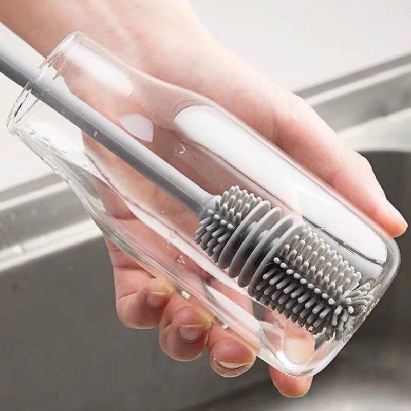 Bàn chải cốc silicon dụng cụ chà cốc dụng cụ vệ sinh kính dụng cụ vệ sinh nhà bếp bàn chải vệ sinh cốc thủy tinh chai rượu có tay cầm dài