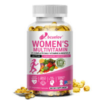 bcuelov Womens Multivitamin - Contains Vitamins A B1 B2 C D E K B6 B12 - Promotes bone skin and immune health and provides energy support