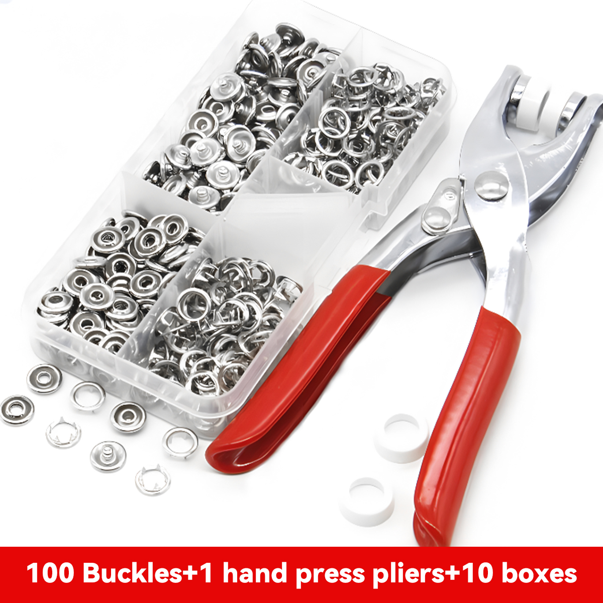 【🇲🇾Stock】101PCS Metal Snap Button Plier Set Five-Claw Snap Button Infant Children Baby Snap Button Five-Claw Buckle Installation Tool Set 五爪扣套装