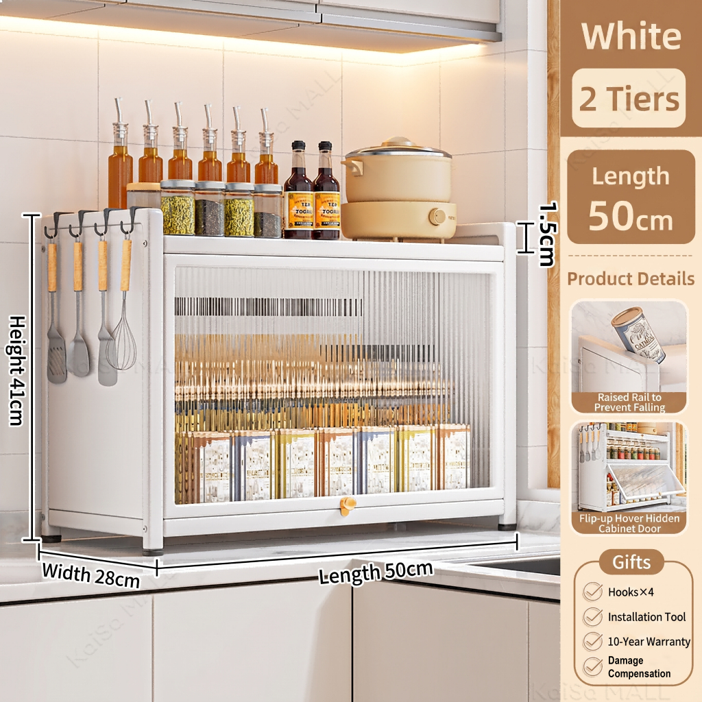 Kitchen Seasoning Shelf | Countertop With Cover|  Dustproof Seasoning Storage Cabinet | Storage Cabinet | Household Use