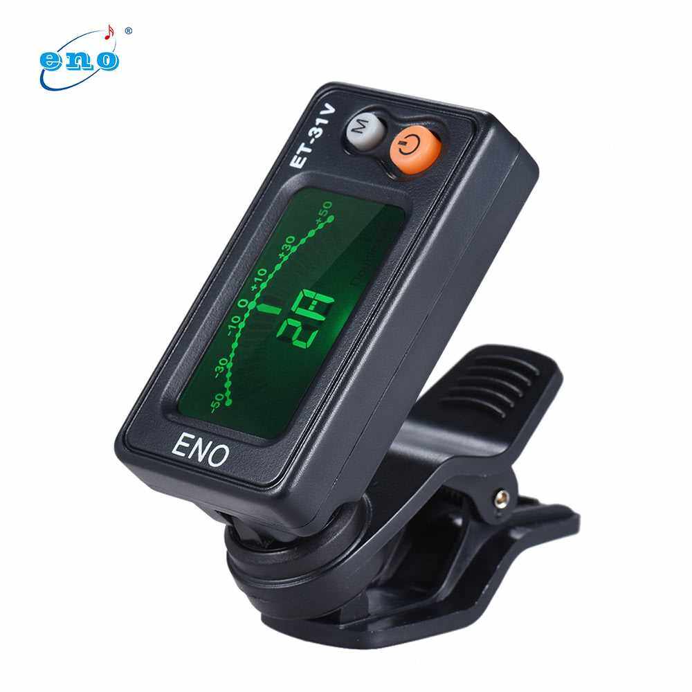 eno ET-31V Multi-function Clip-on Tuner Automatic Tuning Mode for Violin Viola Cello Double Bass Chromatic with LCD Display (Black)