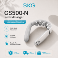 SKG GS500-N Neck Massager with Vibration Heat & Red-Light Therapy for Neck Stiffness Relief Soothing Relaxation for Cervical Discomfort Foldable Design Home Office Travel Gift for Men Women Parents