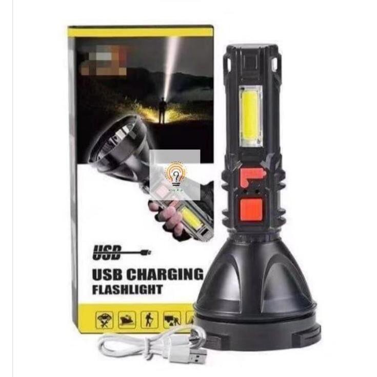 [ KL Ready Stock ] L-830 strong light LED flashlight with USB charging Flashlight 4 modes COB work light