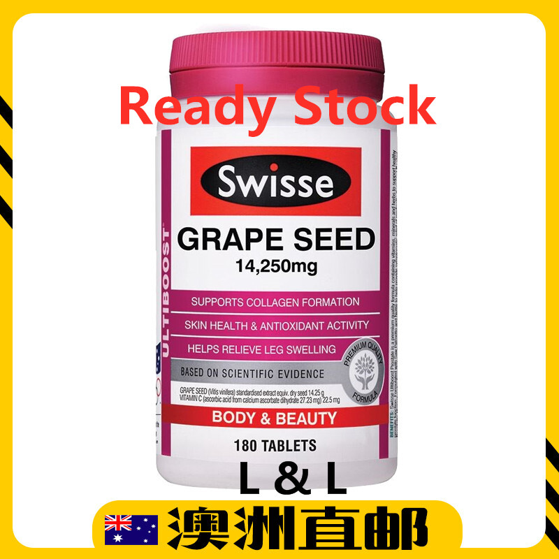 [Ready Stock EXP: 10/2021yr] Swisse Ultiboost Grape Seed 14,250mg ( 180 Tablets ) (Made In Australia)