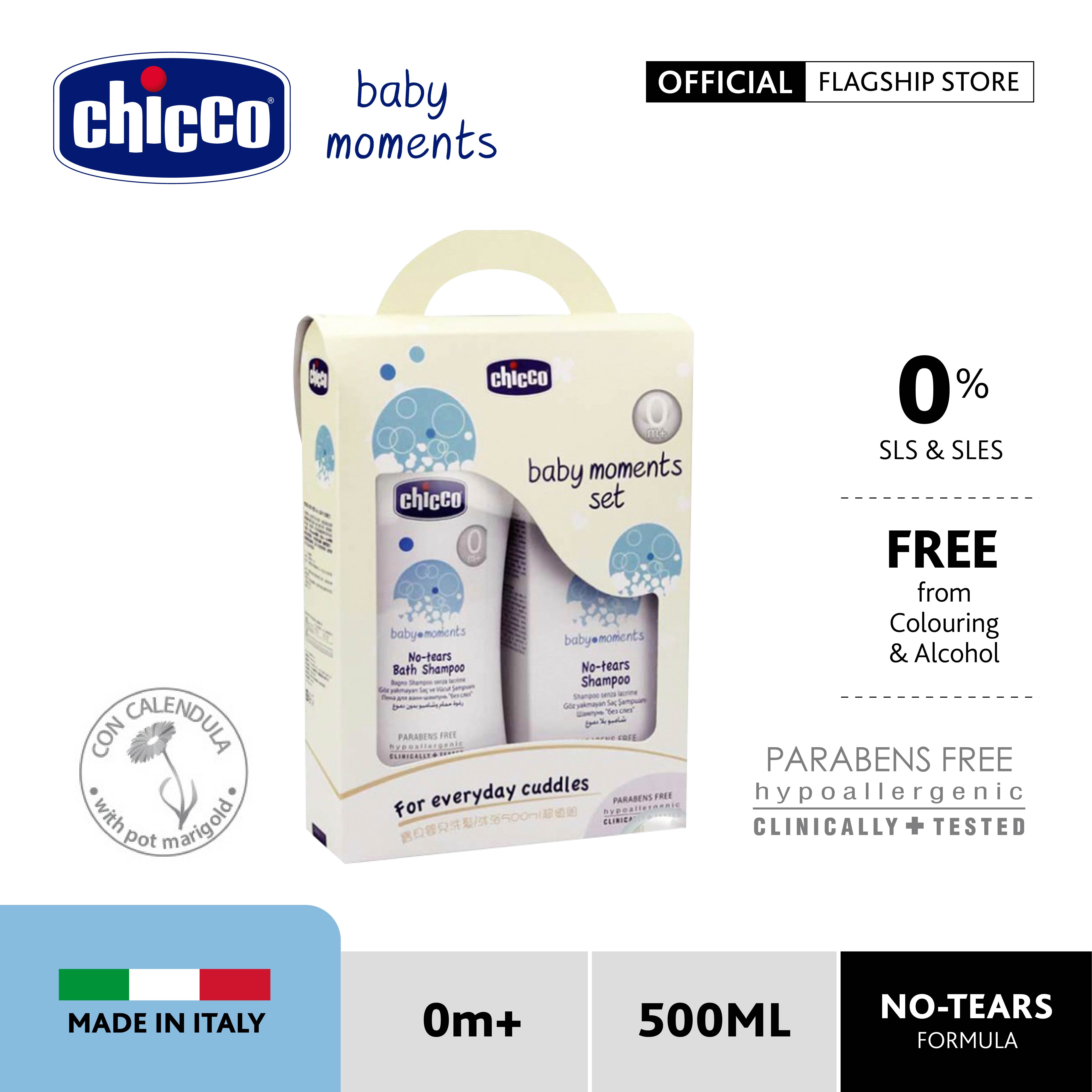 Chicco Baby Moments No-tears Bath Shampoo Set-500ml(Head-To-Toe)