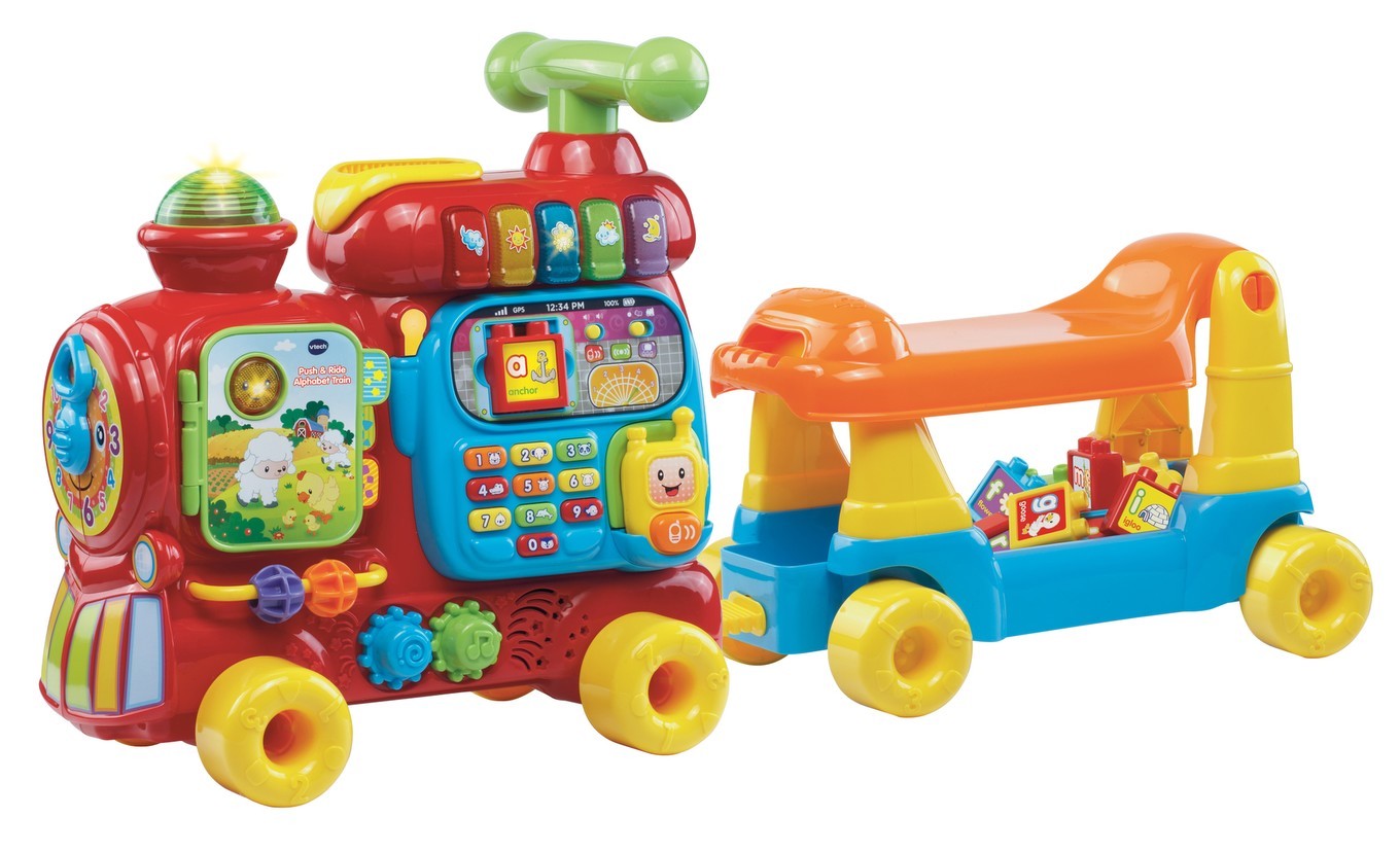 Vtech 2 in 1 Sit To Stand Stroll & Discover Activity Musical Baby Walker 9-36 months / VTECH Push & Ride Alphabet Train / Vtech Grow And Go Ride On