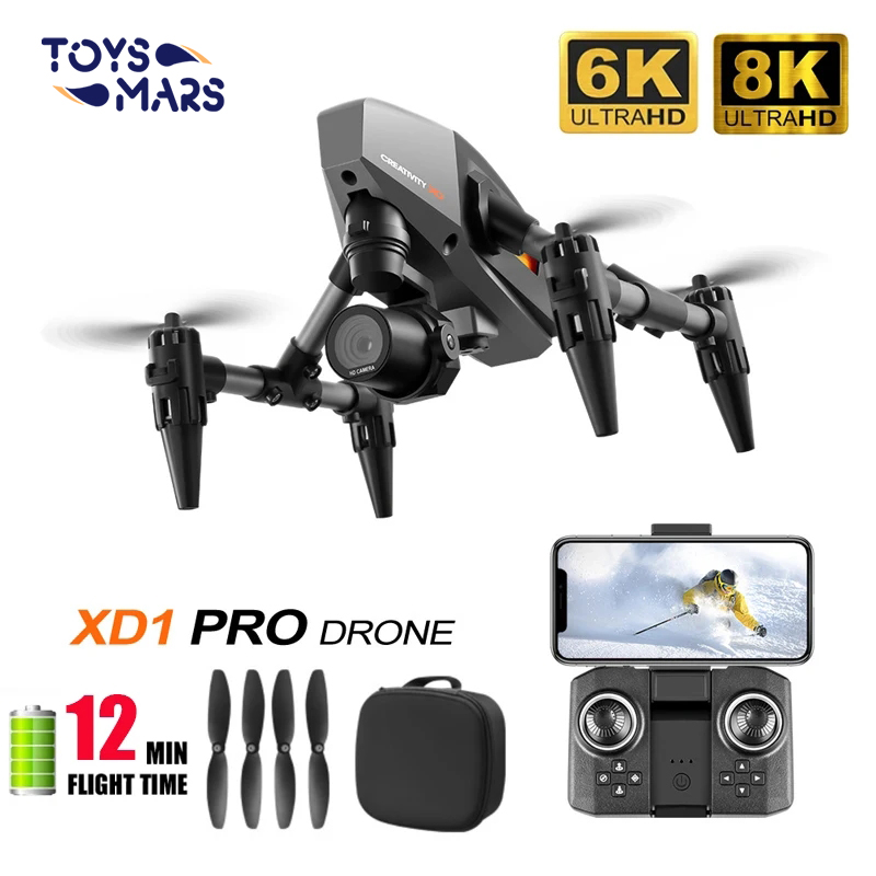 Toysmars Máy bay không người lái XD1 đồ chơi bay chụp ảnh trên không bằng hợp kim mini 8K Đồ chơi máy bay điều khiển từ xa quà tặng món quà sinh nhật Giáng sinh Xe Quà tặng năm mới