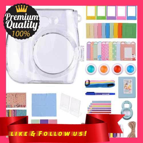 People's Choice 17-in-1 Instant Camera Accessories Kit Replacement for Fujifilm Instax Mini 7s/7c Instant Film Camera with Case/ Album/ Selfie Mirror/ Stickers/ Frames/ Lens Filter/ Lanyard and More (Standard)
