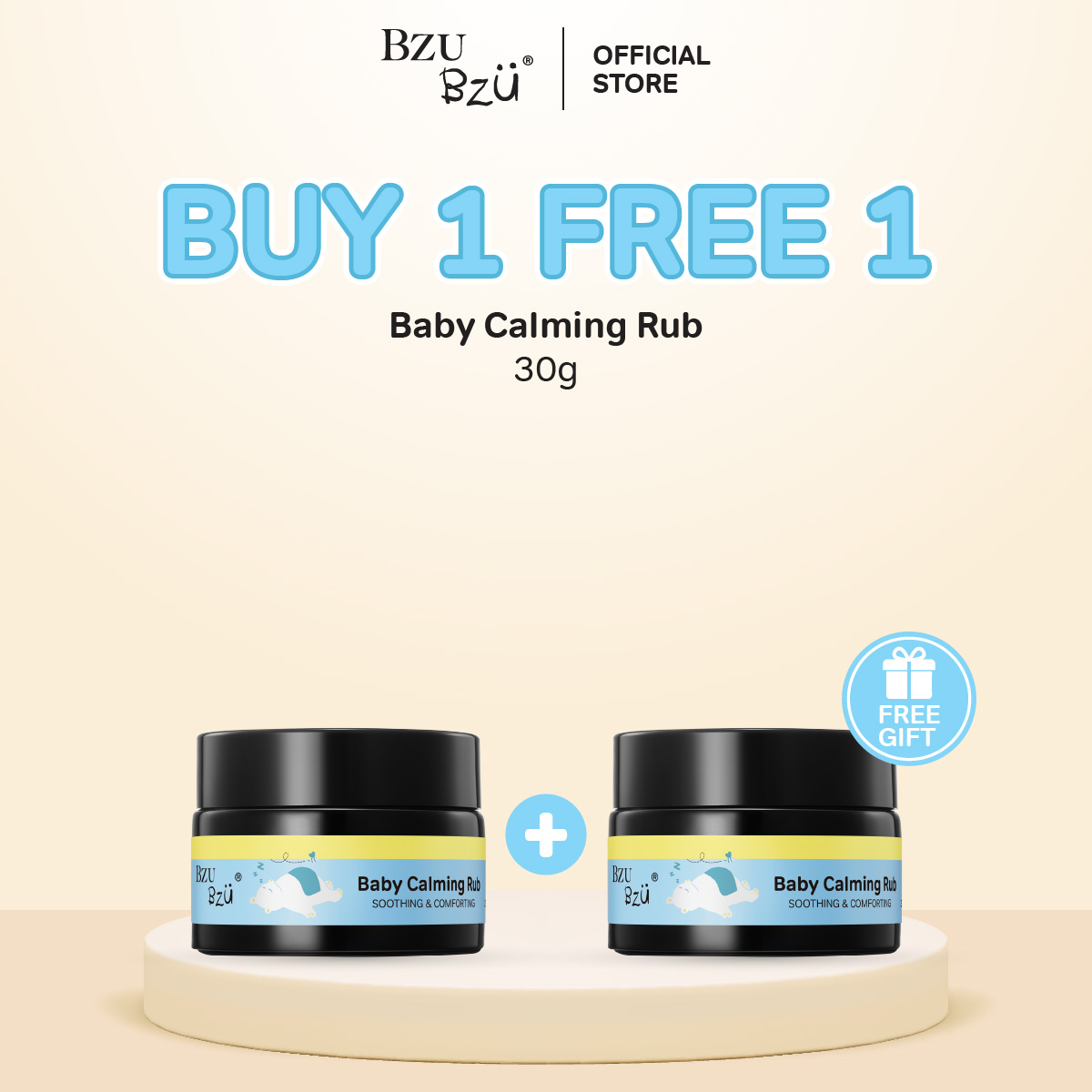 [Buy 1 Free 1] BZU BZU Soothing Calming Rub Cream - 30g