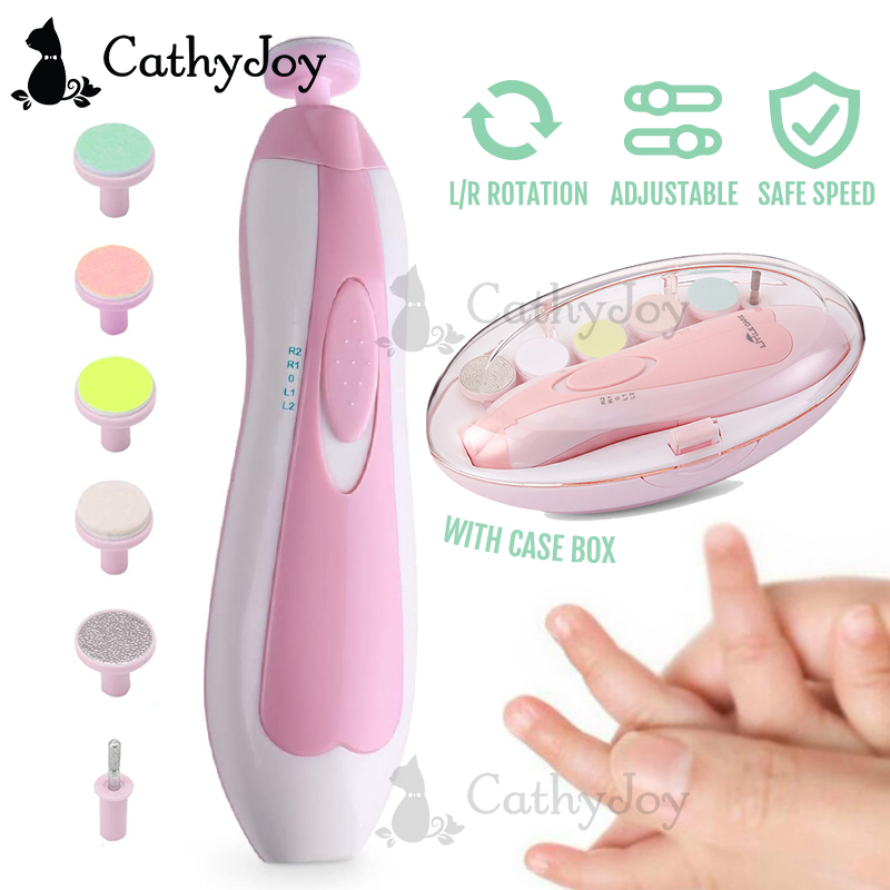 JOY Baby Electric Manicure Set Safe Nail Clipper Trimmer For Newborn Scissors Nailclipper Kids Mom Finger Toes Nails Cutter Alat Pengetip Pembersih Potong Gunting kuku Jari Bayi 宝宝婴儿小孩电动指甲剪刀