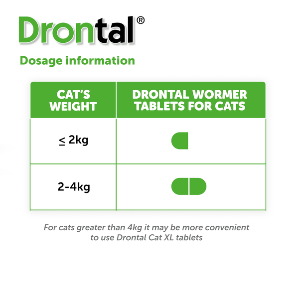 Drontal Cat Tablet for Treatment and Control of Intestinal Worms in Cats deworm wormer cacing kucing perut usus