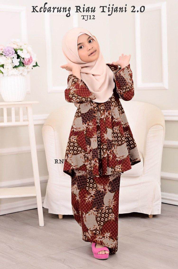 New Collection (KIDS ONLY) KEBARUNG RIAU SEDONDON CORAK BATIK MELAYU TRADISIONAL WUDHU NURSING FRIENDLY Baju Kurung Terbaik