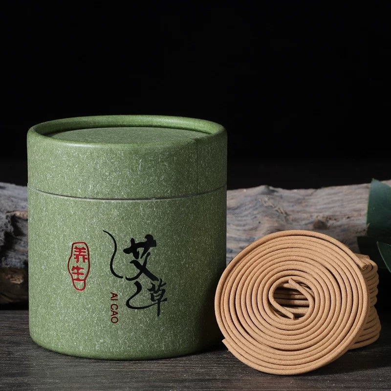 檀香沉香崖柏艾草 4小时天然盘香48片装盘香炉 48Pcs/box Incense Sandalwood Agarwood Wormwood Scented Incense Burner