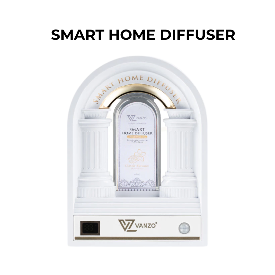 VANZO Smart Home Diffuser | White & Black | Digital Display | Rechargeable Aroma Diffuser | Essential Oil Diffuser | Original