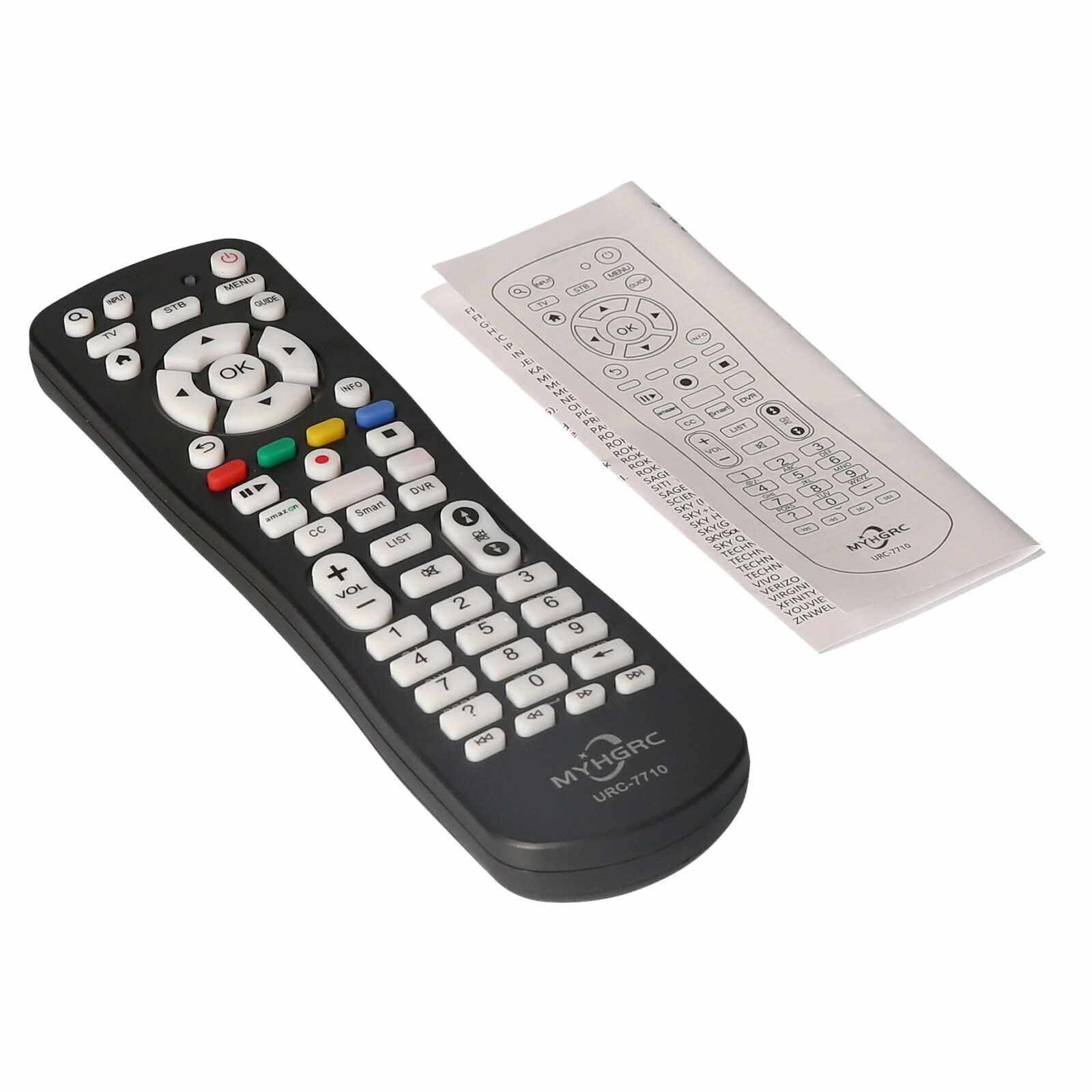 URC-7710 Universal Smart TV Remote Control Replacement for Samsung LG Sony Smart TVs TV/STB Smart Digital TV Box Television (Black)