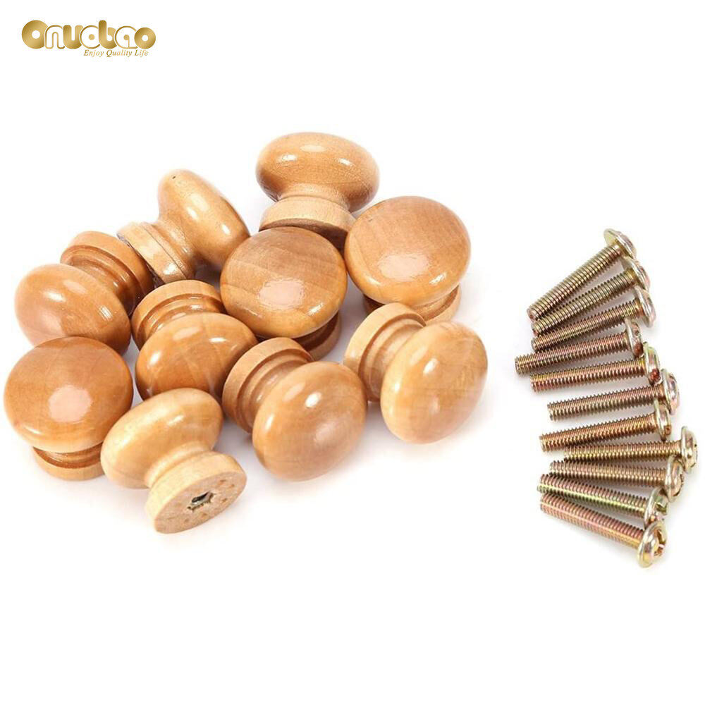 5 chiếc/10 chiếc/20 chiếc gỗ chắc chắn 1 lỗ nhỏ tay cầm tròn gỗ tay cầm ngăn kéo tủ quần áo tủ tay nắm cửa gỗ hình nấm tròn