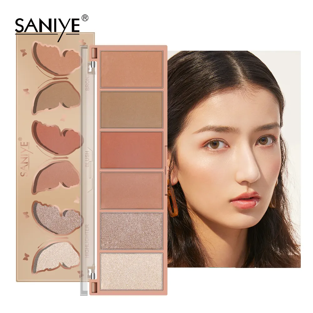 SANIYE 3 in 1 พาเลตบรอนเซอร์ ไฮไลท์ บลัชออน สำหรับใช้แต่งหน้า E0331